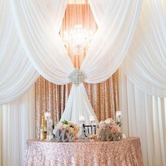 Sequin Backdrop Curtain 6 Pcs 2ftx8ft Wedding Party 6 pcs-2ftx8ft Rose Gold