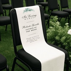 Sage Green Custom Name White Linen Wedding Seat Tapestry