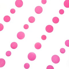 Hot Pink Paper Garland Circle Dot Party Banner Wall Streamers Backdrop Ceilin…
