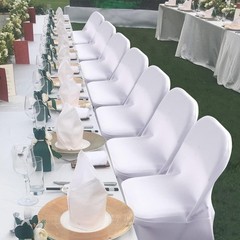 50pc Spandex Folding Chair Covers Universal Stretch Washable Fitted Slipcover