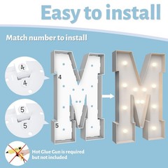 4FT Marquee Light Up Letters M,Party Decoration Large Marquee Light Up Letter…