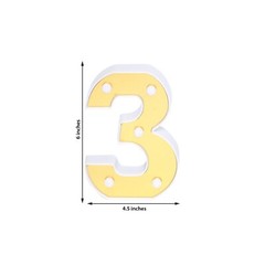 6″ tall GOLD 3 LED Lighted Marquee Numbers Sign Party Wedding Events Decorations