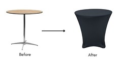 Round Spandex Table Covers, Stretch Tablecloth for Lowboy Cocktail Tables
