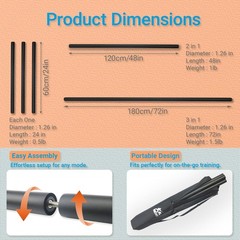4ft & 6ft Collapsible Bo Staff – Foam-Padded Martial Arts Training Staff f