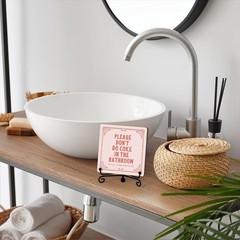 Funny Wooden Signs – ‘Please Don’t Do Coke’ & Retro Pink Art, Bathroom Decor …