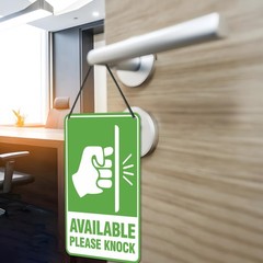 Do Not Disturb Door Hanger Sign, Available Please Knock Sign, Double-Sided PV…