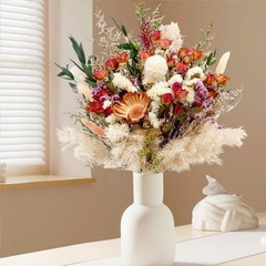 17″ Dried Flower Bouquets, Natural Dried Flowers with Dried