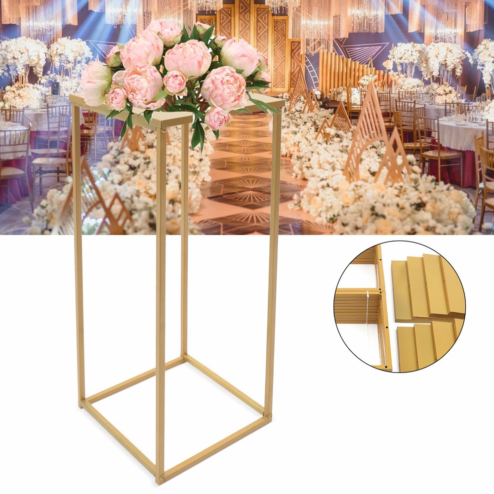 10pcs Gold Metal Flower Stand Pedestal for Wedding Party Centerpieces