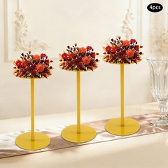 4Pcs Wedding Flower Stands Gold Tabletop Metal Flower Stand for Wedding,Party