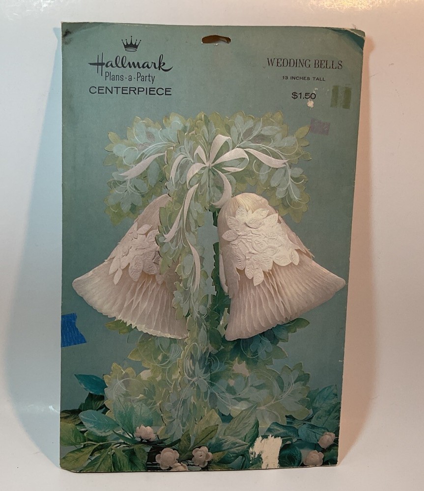 VINTAGE HALLMARK HONEYCOMB WEDDING BELLS CENTERPIECE NIB DECORATION BRIDE