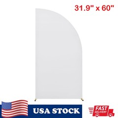 5FT Wedding Arch Cover Backdrop Stands 2-Sided Fabric Half Moon Shape