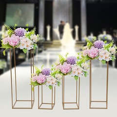 Gold Metal Flower Stand Rectangular Rack For Wedding Table Centerpieces Decor ??