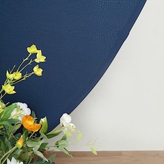 NAVY BLUE 7.5 ft Fitted Spandex Round BACKDROP STAND COVER Party Wedding