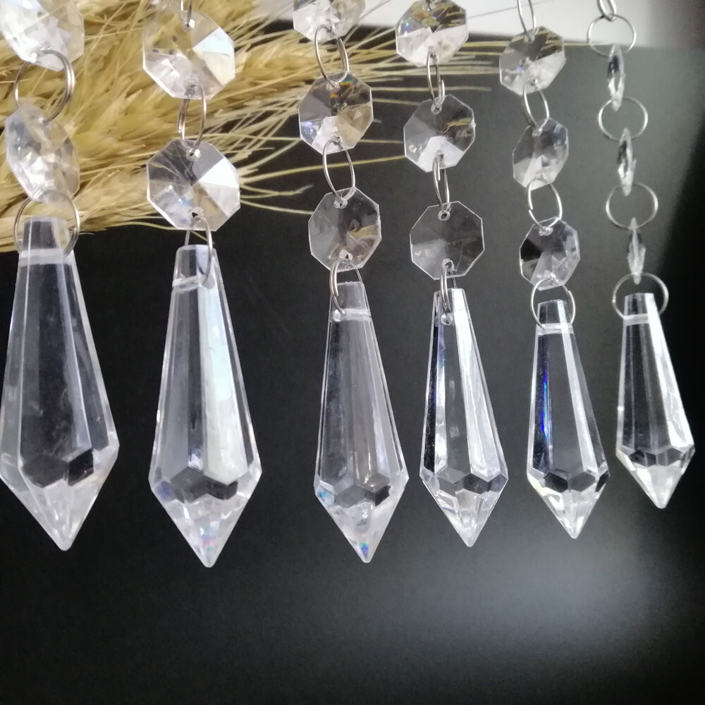 20Pcs Acrylic Crystal Pendant Ornament Chandelier Wedding Centerpiece Tree Decor