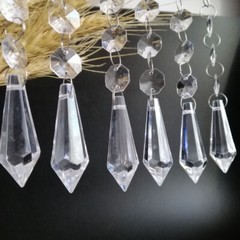 20Pcs Acrylic Crystal Pendant Ornament Chandelier Wedding Centerpiece Tree Decor