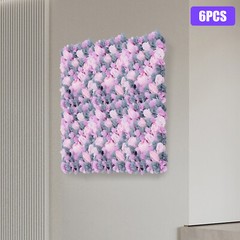 6pcs Artificial Flower Walls 3D Silk Rose Wall Backdrop Decor for Wedding Party