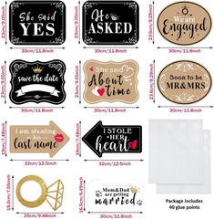 Blulu 10 Pieces She Said Yes Sign Engagement Photo Props Engagement Announcement