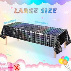 3 Pack Disco Tablecloth Party Decorations, Shiny Iridescent Disposable Laser …