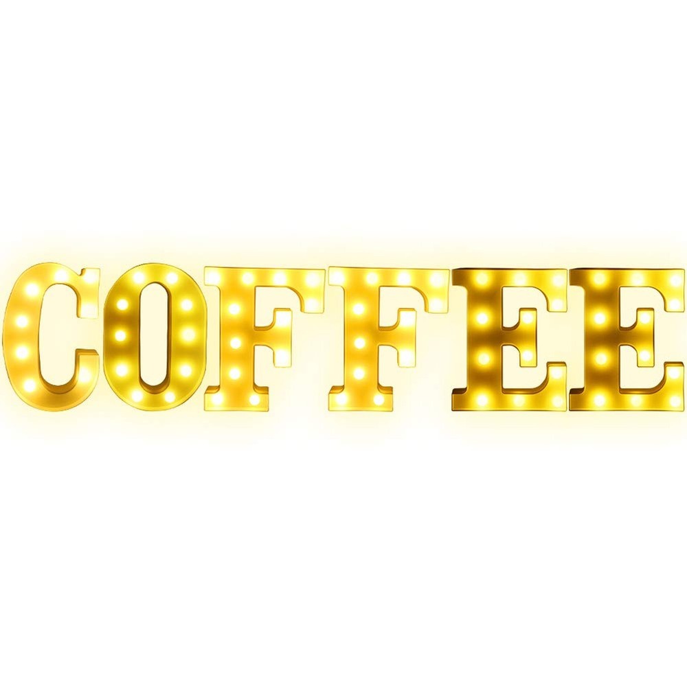 Creation Core 8.7″ Tall Large LED Coffee Word Marquee Signs Battery Operated …