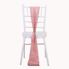 5 ROSE GOLD Polyester Chair SASHES Metallic Fringe Party Events Home Decorations