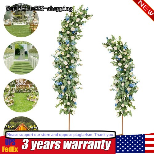 2Pcs Metal Wedding Arch Frame Party Garden Arbor Flower Backdrop Stands Decor