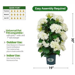 Faux Hydrangea Tree – 30 Inch Hydrangea Tree Artificial with White Flowers