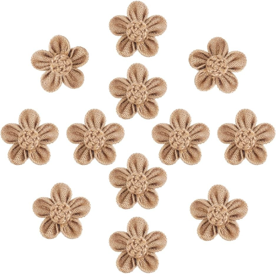 12 Pieces Handmade Burlap Flowers for Wedding tion, Craft Making and Other DIY S