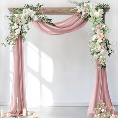 Wedding Arch Draping Fabric 1 Panel 29″ x 29″W x 216″L (Pack of 1) Dusty Rose
