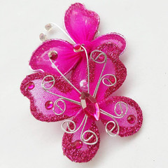 Organza Butterflies 26 Pack Wire Mesh Glitter Craft Wedding Decoration 7 Colors