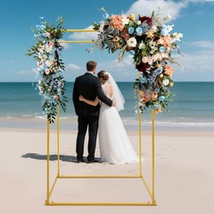 Tall Gold Metal Flower Stand for Wedding Table Centerpieces Decor 119*60*184cm