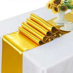 Pack of Wedding Satin Chair Sashes Bows 7x108inch Ribbon Fabric Bands 50 Gold