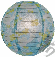SET of 4 Japanese Chinese 16″ Round Paper Lantern Blue Sakura Home Party Decor
