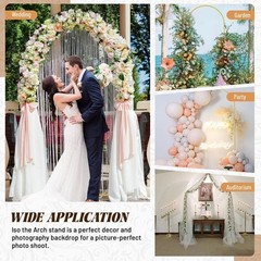 for Party Garden Floral Decoration Metal Arch Backdrop Stand 7.2Ft Stable Frame