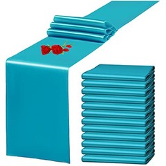 12 Pack Satin Table Runner 12 x 108 Inch Long 12 pack 12″ x 108″ Turquoise