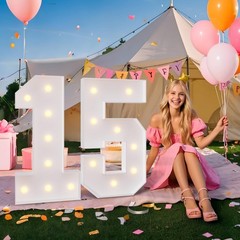 imprsv 3FT Marquee Light Up Numbers for 1st 21st Birthday Decorations Anniver…