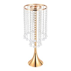 10Pcs Luxurious Acrylic Crystal Flower Stand Wedding Centerpieces on Floor Gold