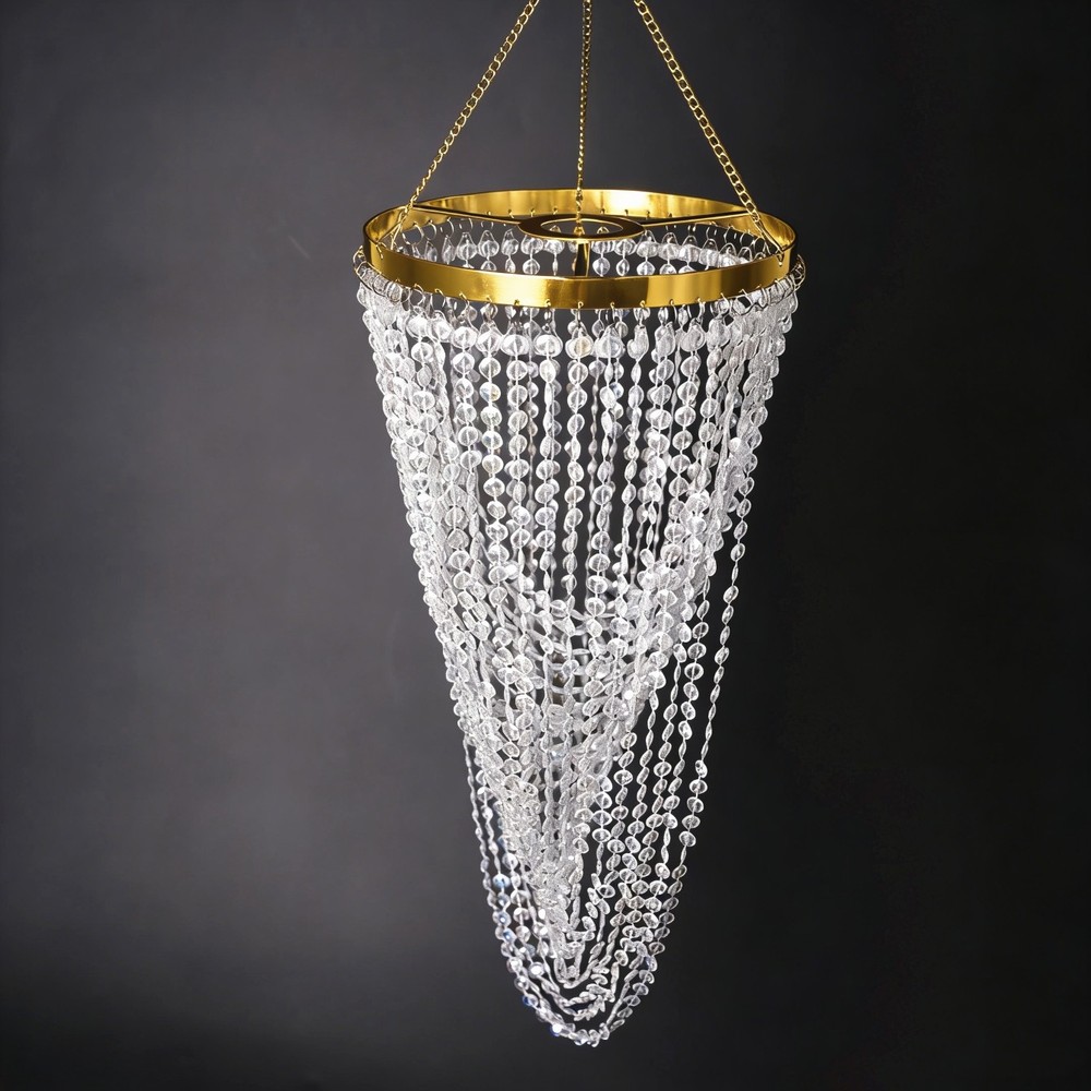 1PCS Assembled Hanger Centerpiece Frame Iridescent AB Acrylic Bead Wedding