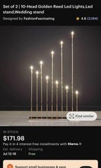 Golden Reed LED Light Stands Decor Party Wedding