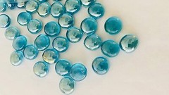 10 Lb Flat Glass Marbles/Pebbles for Vase Filler Etc (Ice Blue 0.65″~900 PCs)