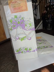 2 Vintage Party Table Covers Wedding Bells Chapel Retro 80s Bridal Paper Art