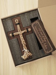 Wedding Sign: Three Strands, Tie The Knot, Cross Decoration Dark Brown