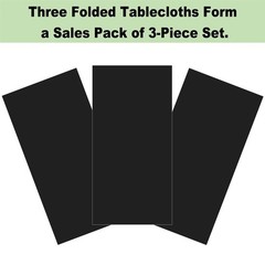 Plastic Black Tablecloths 3 Pack Disposable Table Covers 54 x 108 inch. Pitch…