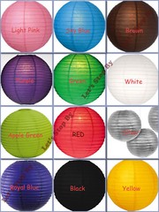 12x Round 12″ Paper Lanterns LED Lamp Light Wedding Birthday Party Floral Event