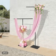 Black Wedding Backdrop Stands 4PCS 80-240cm Adjustable Height Backdrop Stands