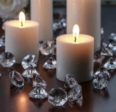 2 Pounds of 25 Carat Clear Acrylic Diamonds – Big for Table (2 Bags for 4 Lbs)