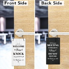 Do Not Disturb Door Hanger Sign – Welcome Please Knock Sign Meeting in Progre…