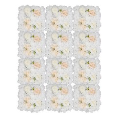 12PCS Artificial Flower Wall Panels White Artificial Flower Wall Backdrop Panels