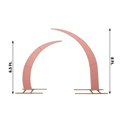 2 DUSTY ROSE Fitted Spandex Half Crescent Moon Arch BACKDROP STAND Events