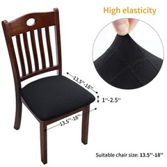 Stretch Chair Seat Covers 6 PCS, Removable Washable Dining Chair Covers Anti-…