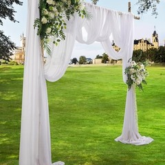 Wedding Arch Draping Fabric – Chiffon Sheer Drapes – 30 Inch x 1 Panel White